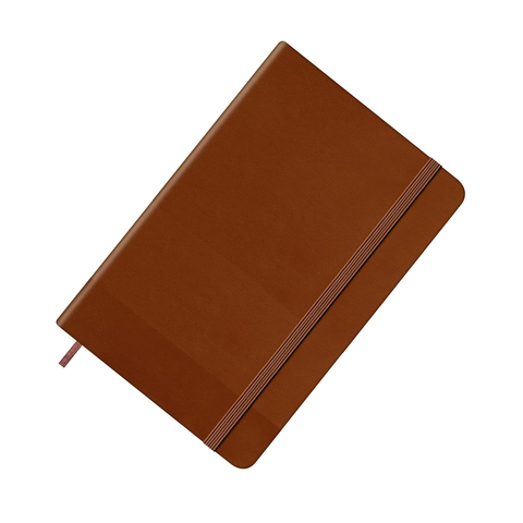Olmecs PU Soft Leather Covered Notebook With Elastic Strap - Orange