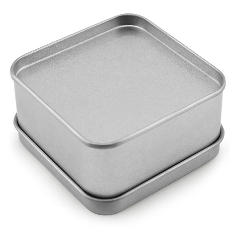 Square Silver Metal Tins with View Window (12-Pack) - Willow