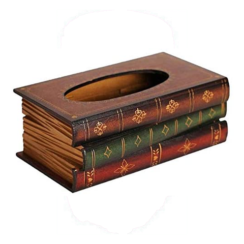 Retro Style Book Shape Tissue Box Decorative Gift