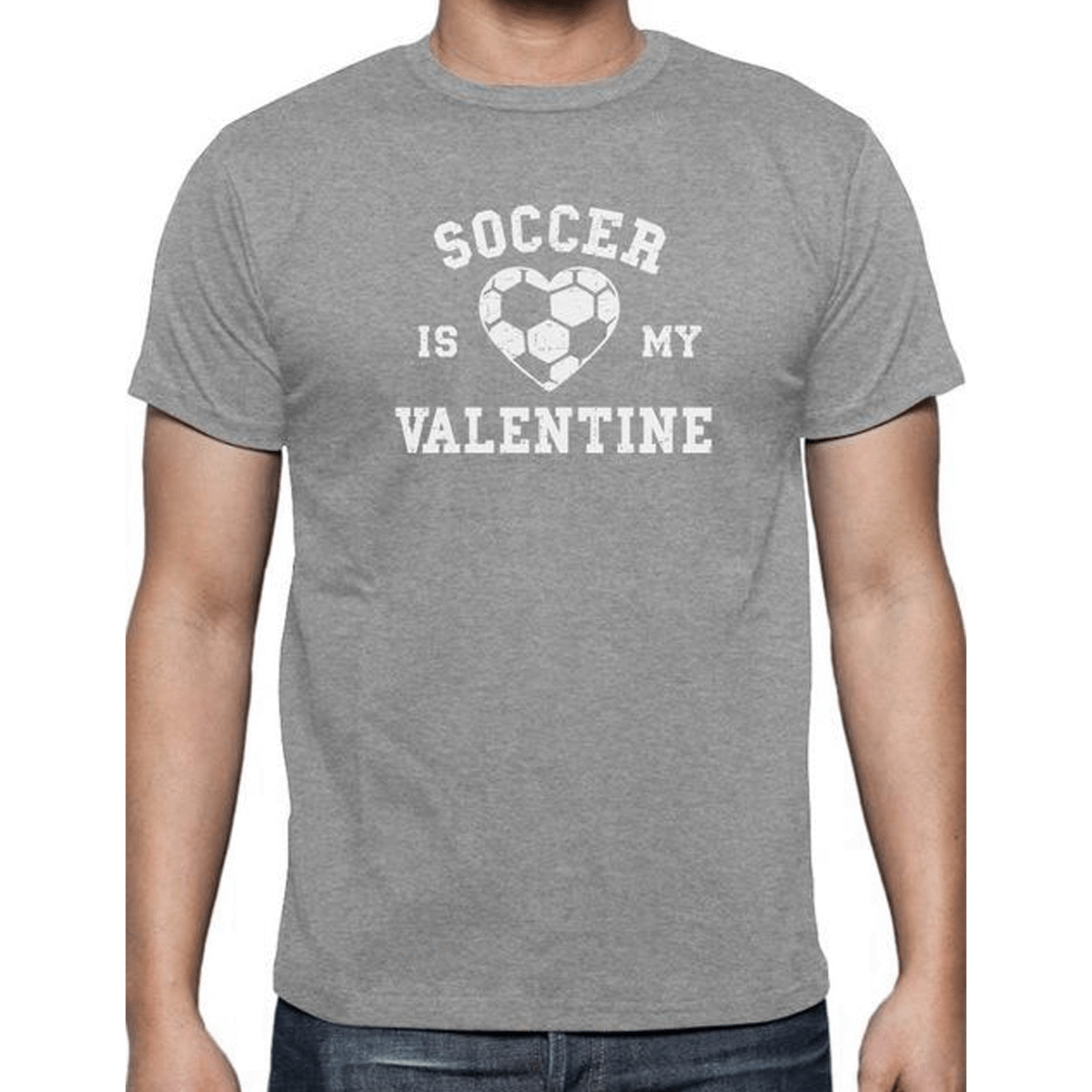 Soccer Is My Valentine  - Casual 160Gsm Round Neck T Shirts
