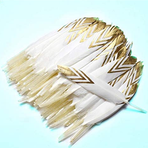 72PCS Yellow Gold Feathers Party Favors DIY Room Decor Accessories - 15cm Each