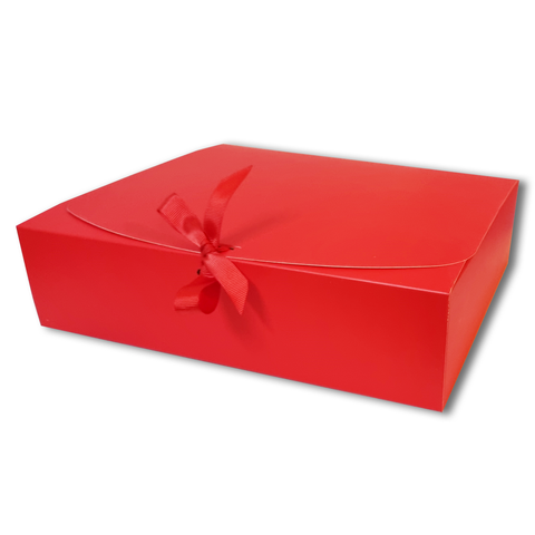 Silk Ribbon Closure Design RED Kraft Gift boxes (31x28x8Cms) 10Pc Pack - WILLOW