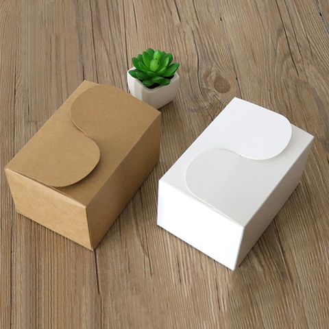 12 Pc Pack Eco-friendly DIY Custom Paper Flipping Gift Packaging Box White (15x8.5x10 Cm) - Willow