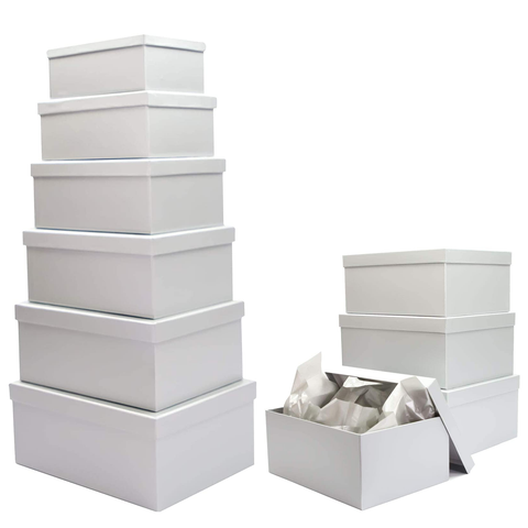 10Pcs Black Gift Boxes Set, Cardboard Rectangle Storage Organizer Florist Rose Box, Rigid Lid Durable Reusable (Black) - Willow