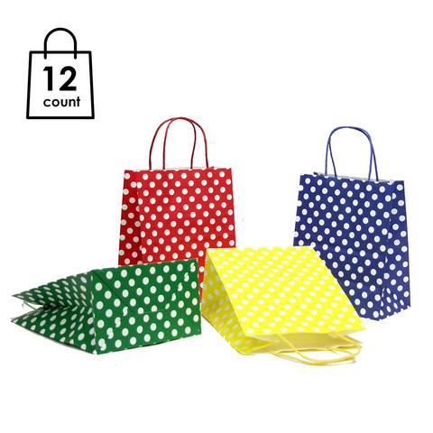 Blue Polka DOT Biodegradable, Food Safe Ink & Paper, Premium Quality  Kraft Bag 21x15x8cm (12 Pc Pack)