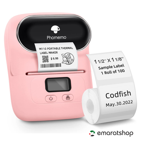 Phomemo M110 Portable Mini Thermal Label Printer for Mobile - Pink