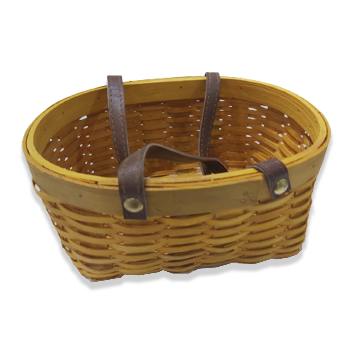 Wicker Storage Nasket with Leather Strap Handle- WILLOW