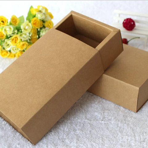 12pcs DIY Paper Box Drawer Type Jewelry Packing Box Tea Gift Cosmetics Boxes, Kraft (21x13x5cm) - WILLOW