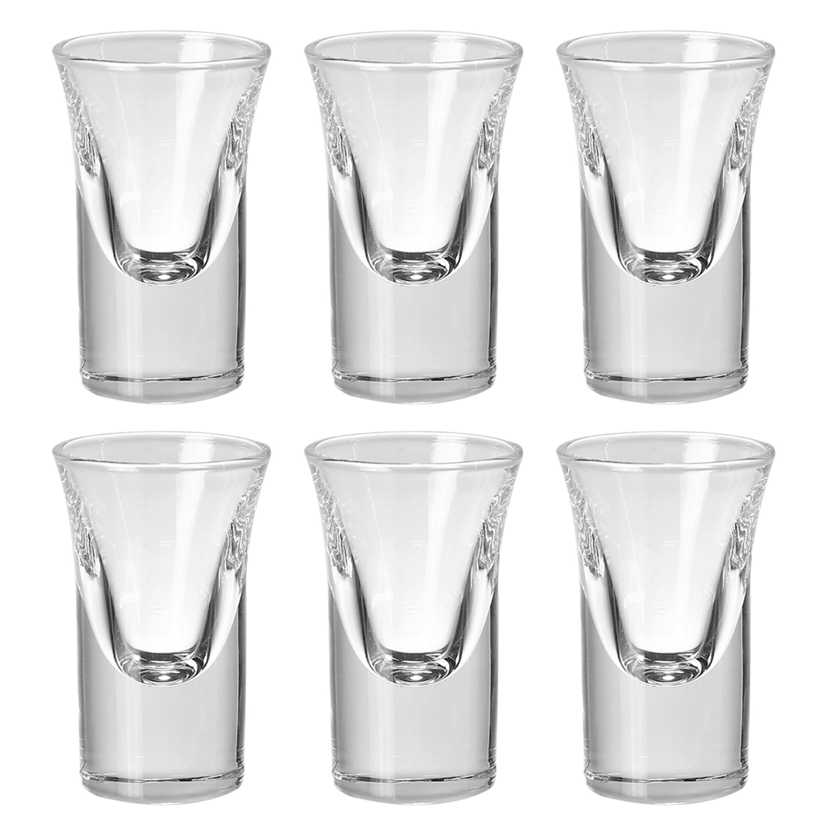 Willow Rocks Shot Glass with Heavy Base, Clear Glass, Set of 6