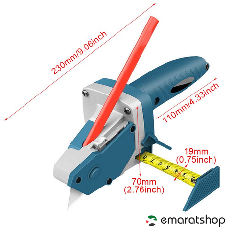 Gypsum Board Cutting Tool, All-in-one Hand Tool with Measuring Tape and Utility Cutter