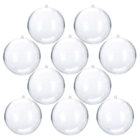 10 Clear Plastic Ball fillable Ornament favor 8Cm Dia - Willow