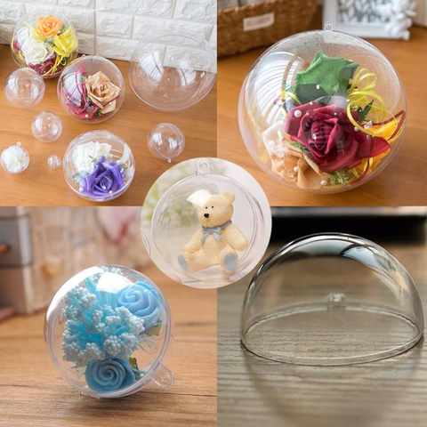 10 Clear Plastic Ball fillable Ornament favor 8Cm Dia - Willow