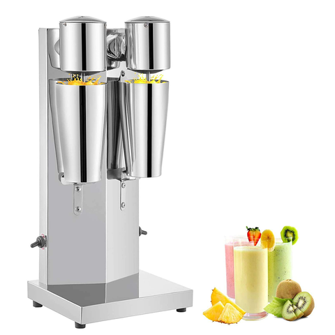 Double-Head Electric Milkshake Machine - Commercial Stainless Steel Smoothie Maker
