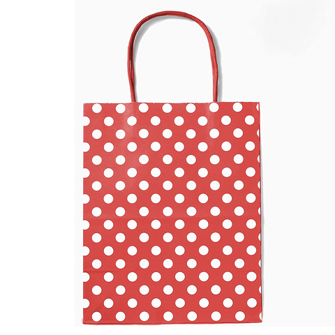 Blue Polka DOT Biodegradable, Food Safe Ink & Paper, Premium Quality  Kraft Bag 21x15x8cm (12 Pc Pack)