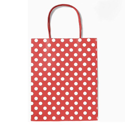 Purple Polka DOT Biodegradable, Food Safe Ink & Paper, Premium Quality  Kraft Bag 21x15x8cm (12 Pc Pack)