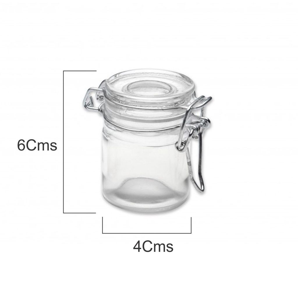Mini reusable hermetic jar with pressure lock 40x60mm (12Pc Pack)