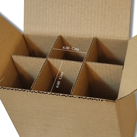 Willow 6 Bottle Packaging Carton 22x16x13.00 Cms, – (10Pc Pack) - Willow