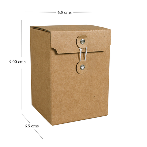 Small Brown Kraft Paper Folding Box With Button And String Closure  9x6.5x6.5 cms (12Pc Pack)