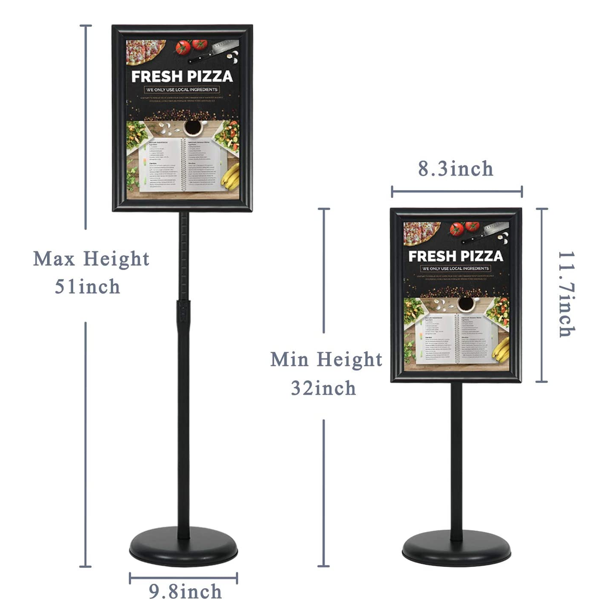 Olmecs Adjustable Pedestal Poster Stand Aluminum Snap Open Frame for –  Emaratshop