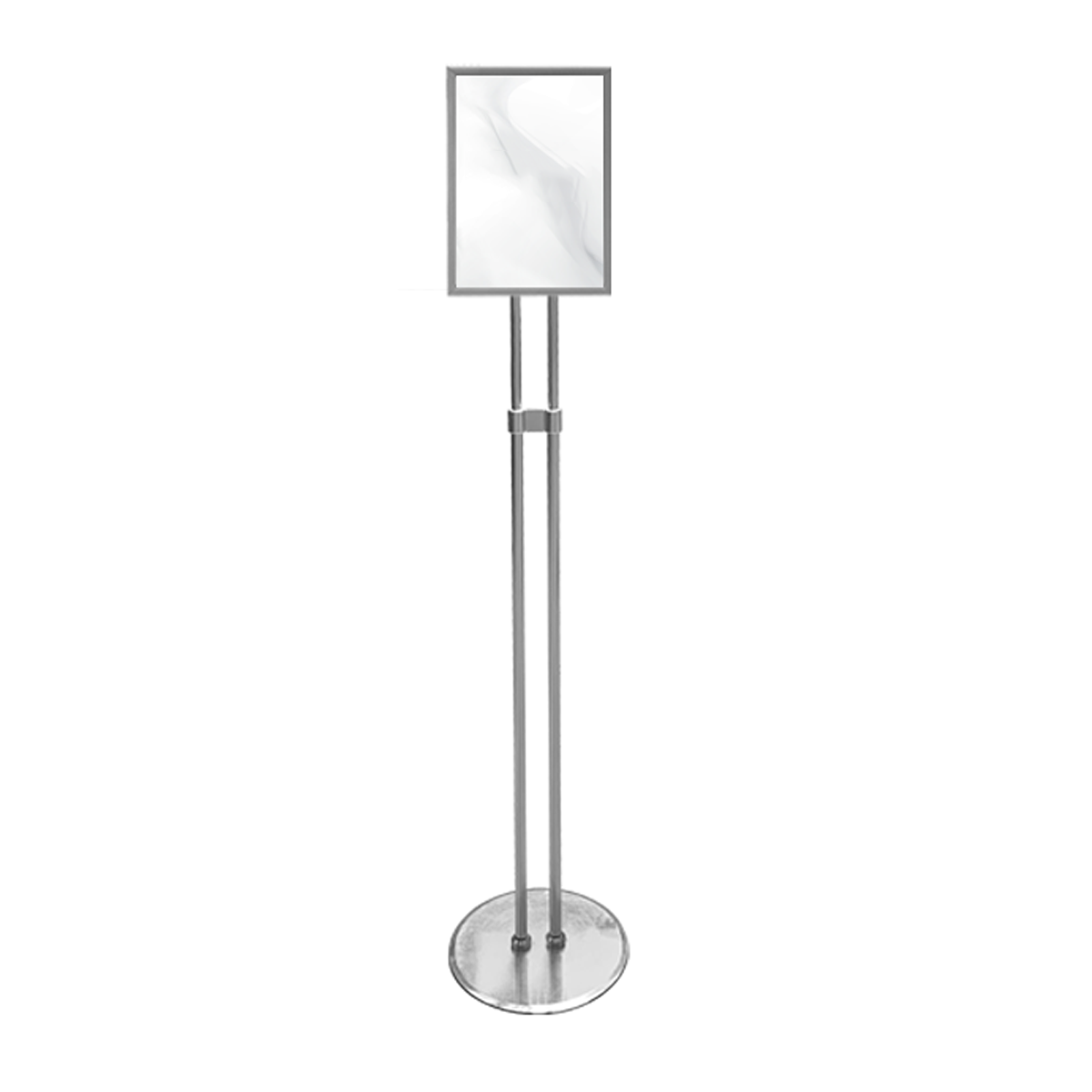 Olmecs Poster Stand Silver With Dual Pole & Aluminium Snap Frame A4