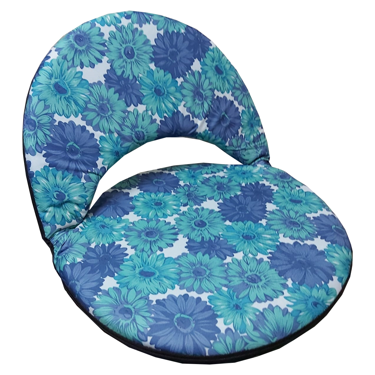 Foldable Floor Beach Camping Chair 5 Stage Adjustment (1 To 5 Adjustable angles) Floral Blue