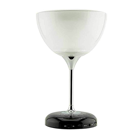 Wine Glass Shaped Speaker with LED Clock and Colour Changing Lights