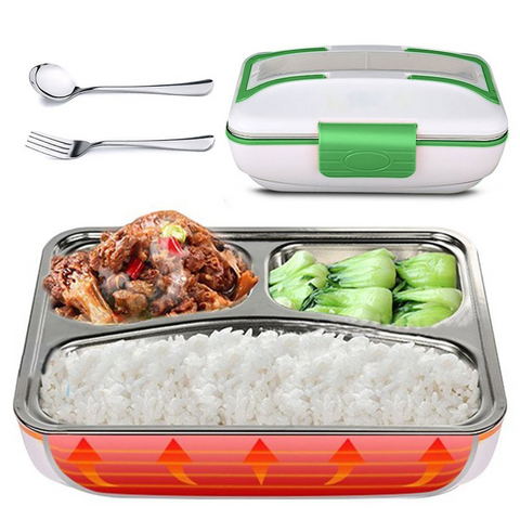 Electronic Insulated Lunch Box Stainless Steel / Car Electric Heating