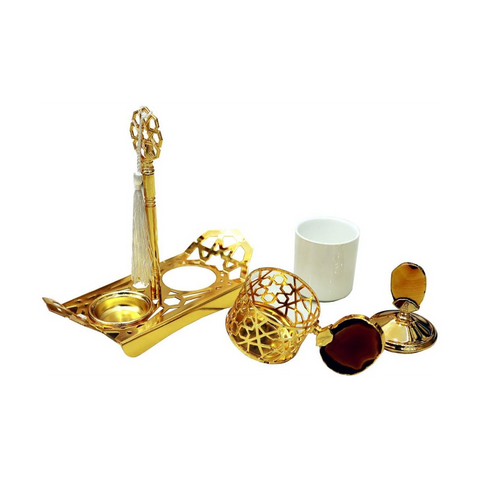 Handmade Arabian Coffee 19 Piece Set 60ml, Gold