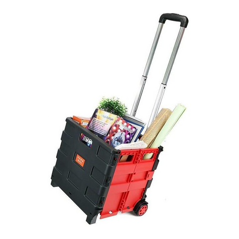 25kg Folding Shopping Trolley Storage Boot Cart Box - SquareDubai