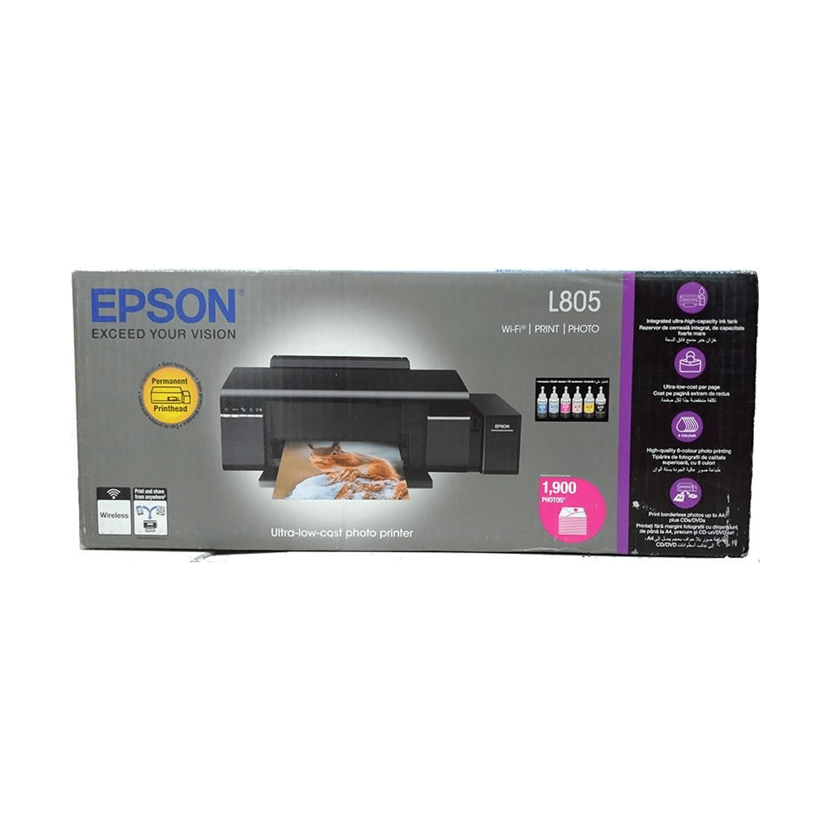 Epson L805 A4 Wireless Photo Printer, INK SYSTEM Tank, Dye, 47% OFF