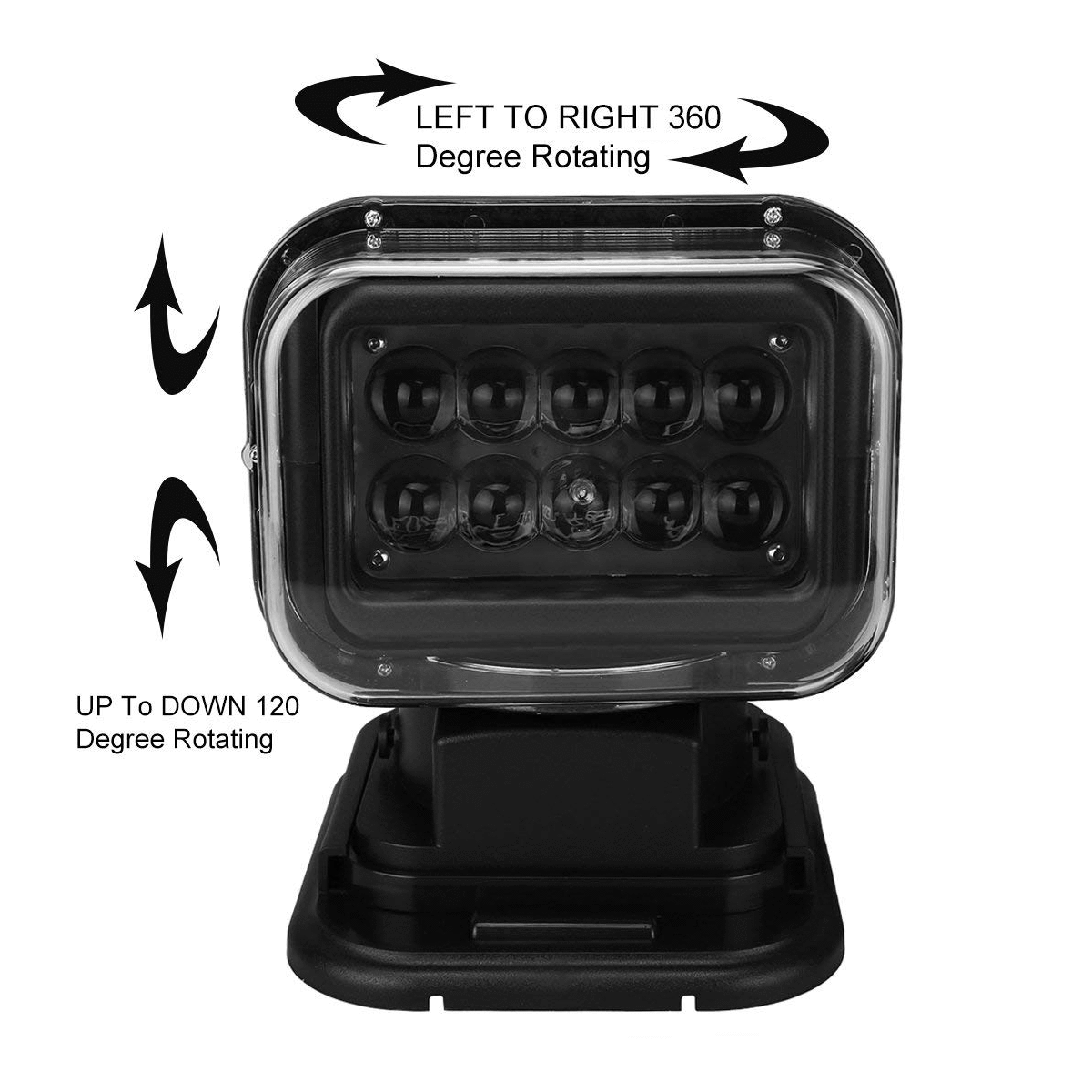 Cree LED Search Light 360 Degree Rotating, Remote Control Work Light, Emergency Light, Garden, Car Light, Home etc - SquareDubai