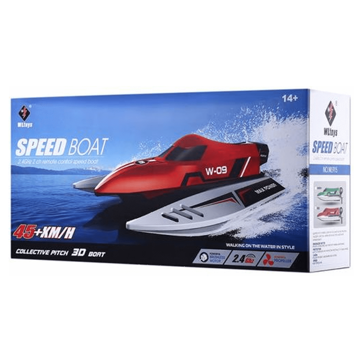 Wltoys Speed Boat Remote Control High Speed 45KMH - 2.4GHZ - Rc Boat - Red Color