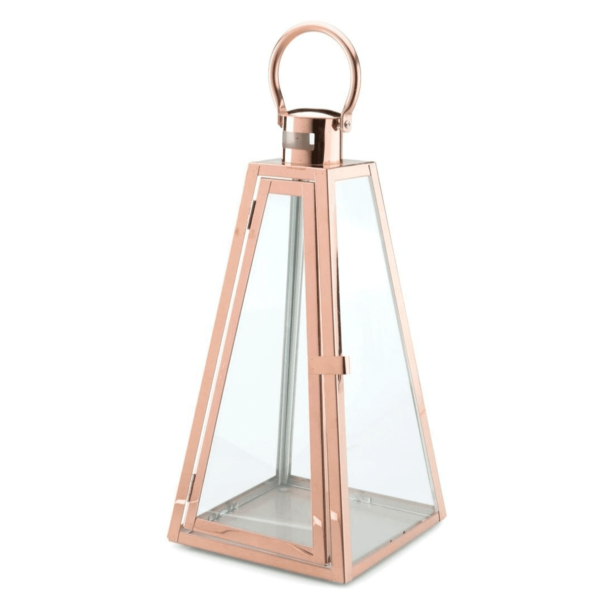 Stainless Steel Lantern with Ring Rose Gold Large