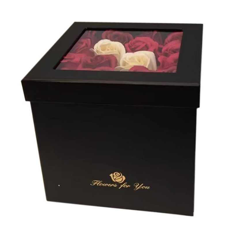 Empty Transparent PVC Cover Double Decker Flower Chocolate Gift Box