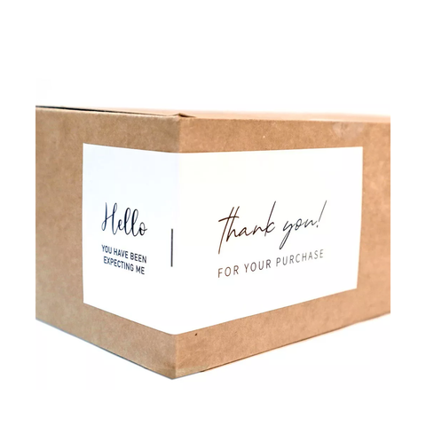 Willow 50Pc Pack Thank You For Your Purchase Sticker For Box Support (15.5x6.5Cms) - Gold