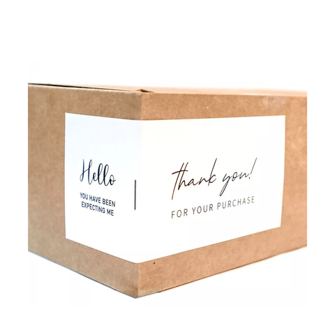 Willow 50Pc Pack Thank You For Your Purchase  Sticker For Box (15.5x6.5Cms) - Powder Blue