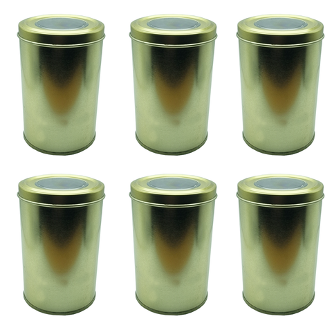12Pc-Pack Empty Round Metal Tins with Clear Window (10 Cms x 7.5 Cms) - Willow