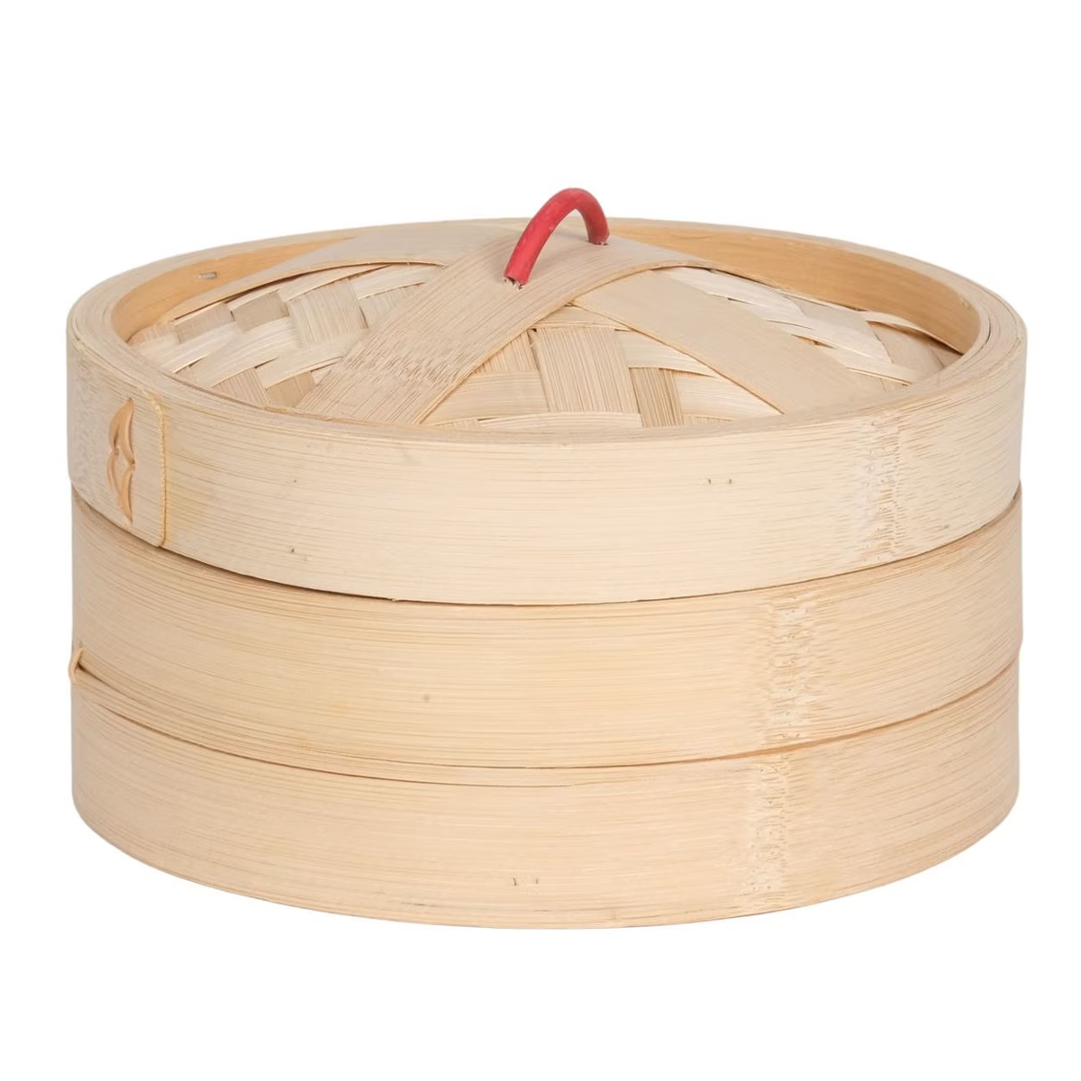 Olmecs Bamboo Steamer with Cover, 19cm, 2pcs - Natural