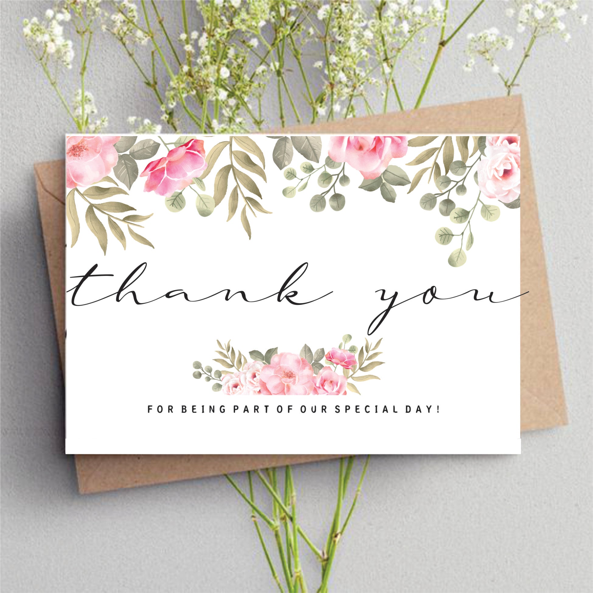 Personalised Wedding Thank You Cards with Envelope 6