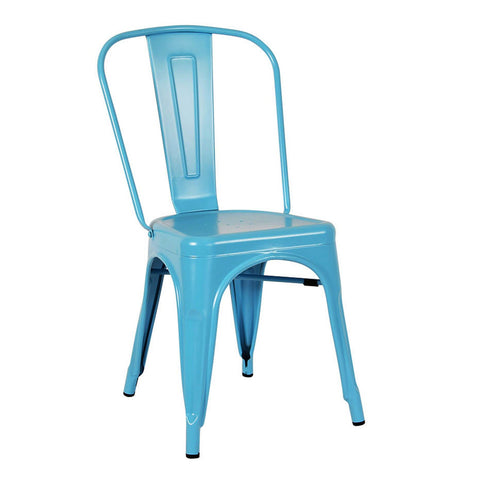 Metal Stackable Chair For Restaurants - Blue