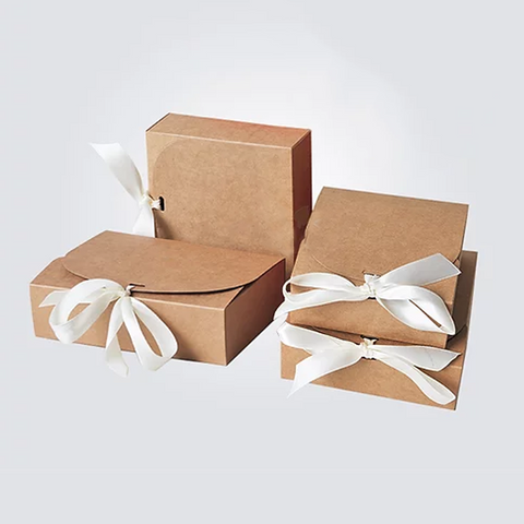 Large Silk Ribbon Closure Design BLACK Kraft Gift boxes (42x31x11Cms) 12Pc Pack - Black