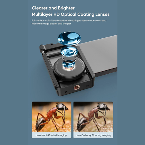 APEXEL HD 100X Microscope Magnifier Macro Phone Lens for Iphone and Mobile Phones