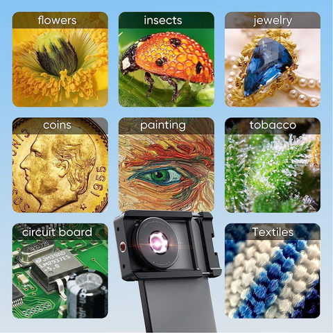 APEXEL HD 100X Microscope Magnifier Macro Phone Lens for Iphone and Mobile Phones