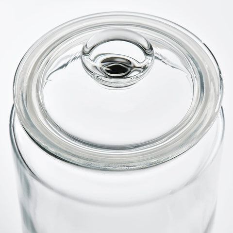 VARDAGEN Set of 2 Jar with Lid, Clear Glass 1.8 l (29x11 Cms)