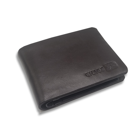 Men Grey Genuine RFID Leather Wallet - Regular Size (5 Card Slots) - Chaos