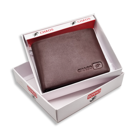 Men Maroon Genuine RFID Leather Wallet - Regular Size (5 Card Slots) - Chaos