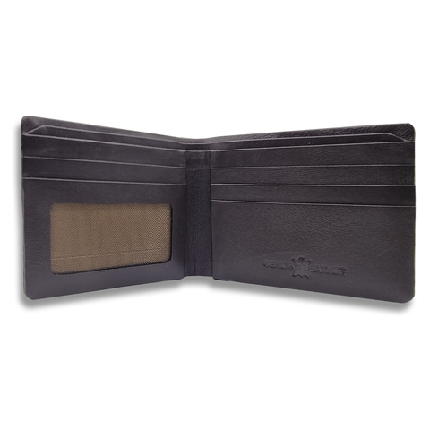 Men Blue Genuine RFID Leather Wallet - Regular Size (5 Card Slots) - Chaos
