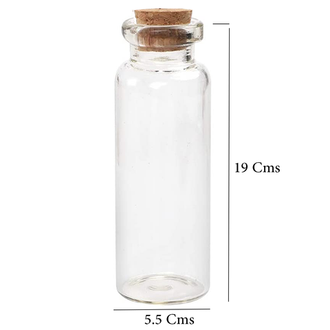 12Pcs Mini Glass Jars Bottles with Cork Stoppers Wish Bottles for DIY Arts & Crafts 300ml (19x5.5Cms)