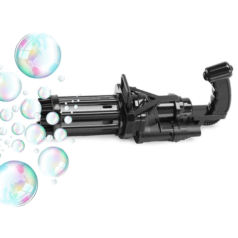 Bubble Machine, Novelty Toys Portable Electric Gatling Automatic Bubble Gun, for Summer Outdoors Activity Children's Play Park - Black
