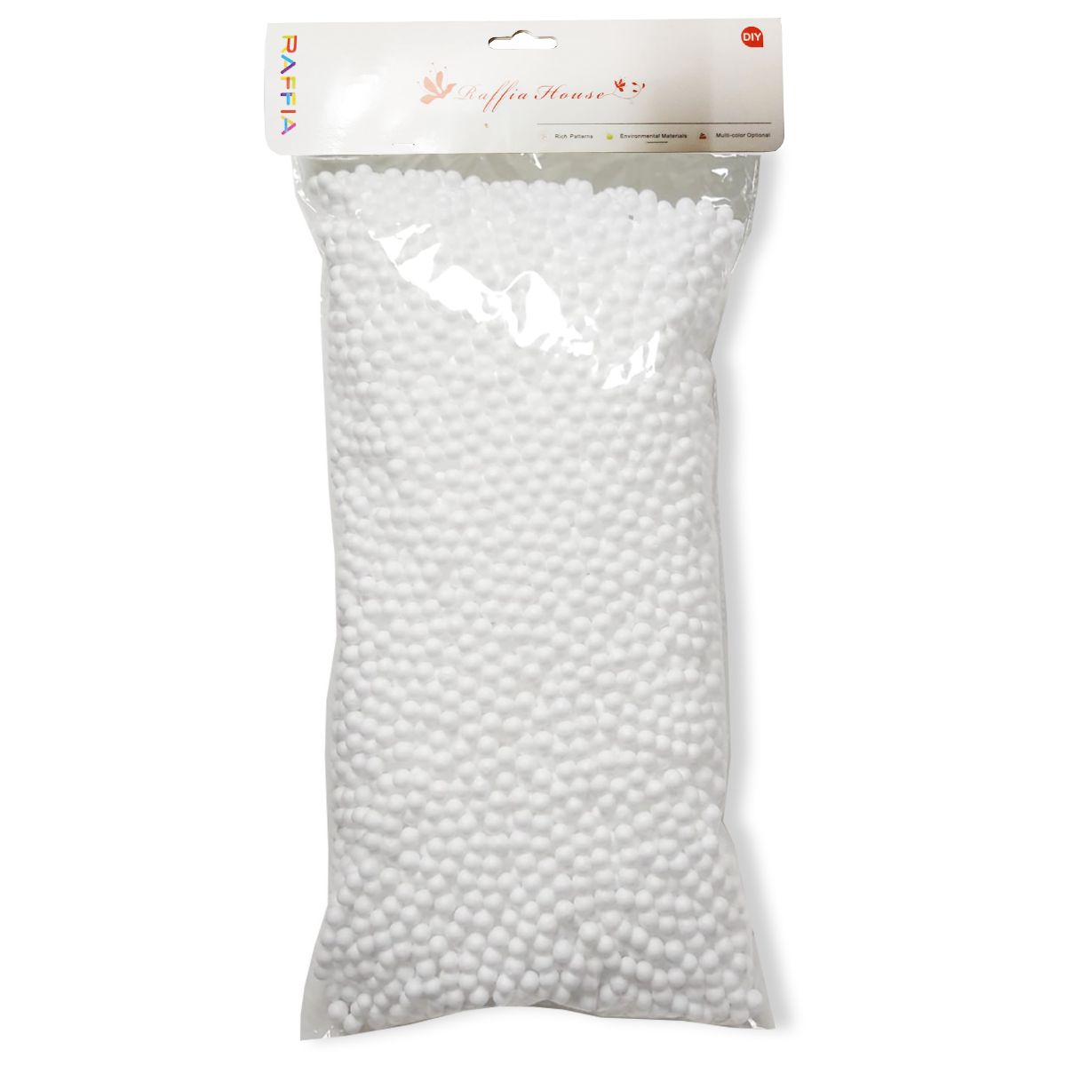 Thermocol Colourful Confetti Balls For Gift Box Filling 50g - White
